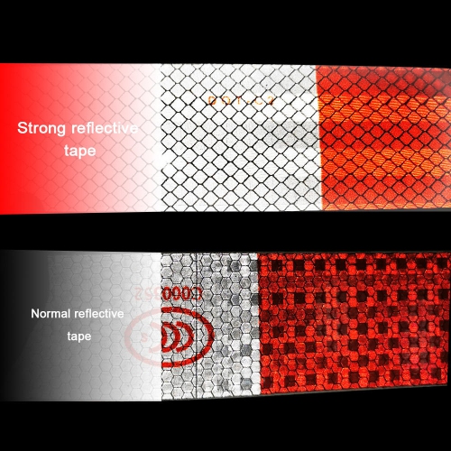 Red White Adhesive Warning Tape Super Strong Reflective Traffic Tape, 2" x 150FT for cars, outdoor, mailboxes, bikes, helmets-1 Roll/Pack