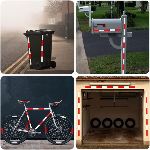 Red White Adhesive Warning Tape Super Strong Reflective Traffic Tape, 2" x 150FT for cars, outdoor, mailboxes, bikes, helmets-1 Roll/Pack