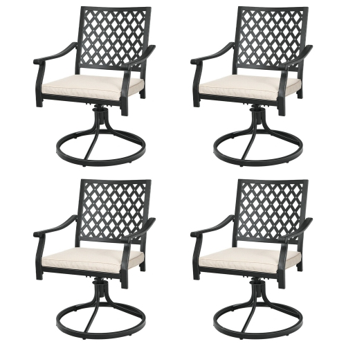 Gymax 4pcs Patio 360 Swivel Dining, Swivel Dining Chairs Canada