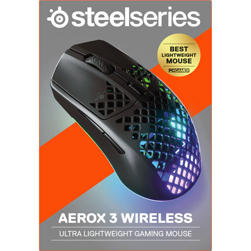 Souris de jeu optique Bluetooth de 18 000 ppp Aerox 3 2022 Edition de SteelSeries - Noir