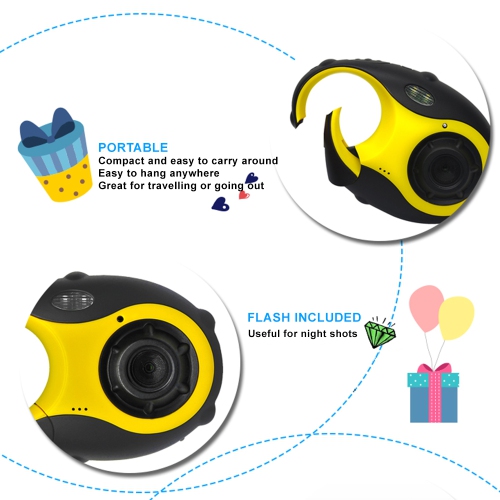 Mini camera for kids with anti-fall hook - Children's digital camera, shoot and watch, night shooting HD screen