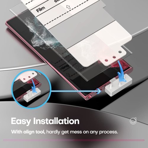 2 Pack TPU Samsung Galaxy S22 Ultra Screen Protector & 2 Pack Camera Lens Protector, Soft TPU Screen Protector for Galaxy S22 Ultra