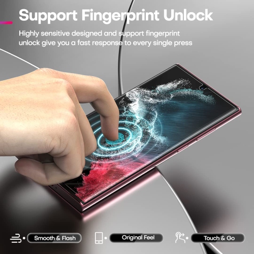 2 Pack TPU Samsung Galaxy S22 Ultra Screen Protector & 2 Pack Camera Lens Protector, Soft TPU Screen Protector for Galaxy S22 Ultra