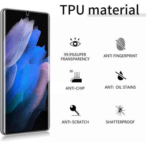 navor [2+2 Pack] 2 Pack Compatible with Samsung Galaxy S22 Ultra Screen Protector &amp; 2 Pack Camera Lens Protector, Soft TPU Screen Protector,