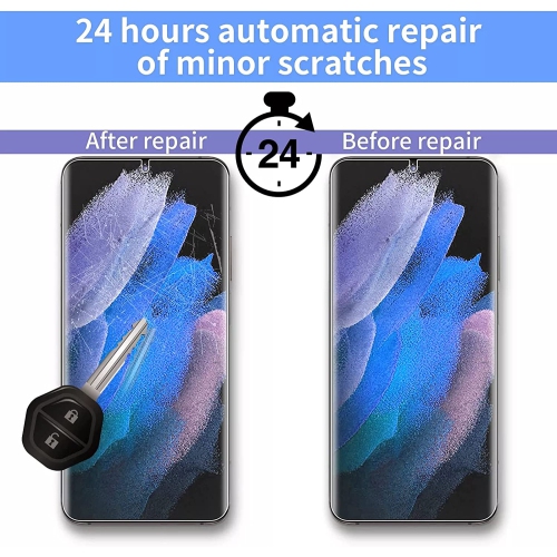 navor [2+2 Pack] 2 Pack Compatible with Samsung Galaxy S22 Ultra Screen Protector &amp; 2 Pack Camera Lens Protector, Soft TPU Screen Protector,