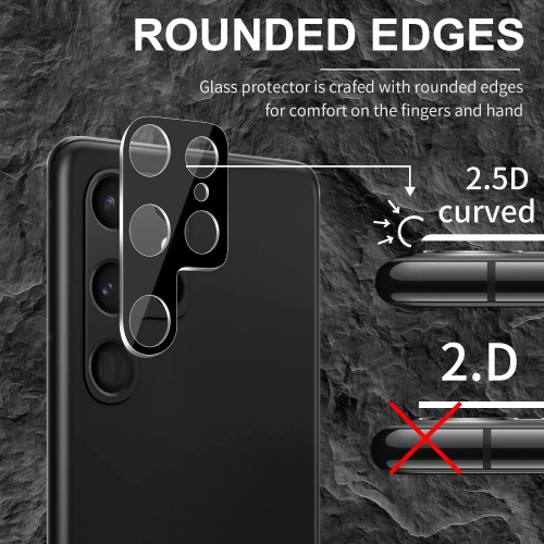 navor [2+2 Pack] 2 Pack Compatible with Samsung Galaxy S22 Ultra Screen Protector &amp; 2 Pack Camera Lens Protector, Soft TPU Screen Protector,