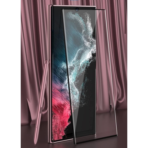 Protecteur d'écran et protecteur d'objectif en verre trempé de Navor pour Galaxy S22 Ultra de Samsung - Paquet de 4