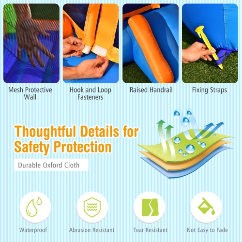 Gymax Inflatable Bounce House Kids Jumping Playhouse Indoor & Outdoor Without Blower