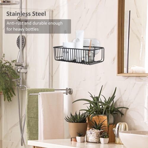 2 Pieces Stainless Steel Bathroom Organizer Rack ,Basket Shelf with Towel Bar for Shower Storage