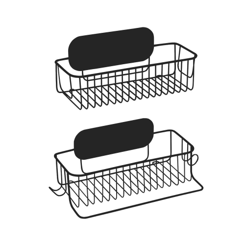 2 Pieces Stainless Steel Bathroom Organizer Rack ,Basket Shelf with Towel Bar for Shower Storage