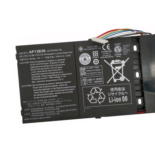 NOUVELLE BATTERIE AP13B3K AP13B8K D'ORIGINE ACER ASPIRE M5-583 M5-583P R7-571 R7-571G R7-572 R7-552PG-X809 V5-552G V5-572G R3-471TG V5-583P V5-572P