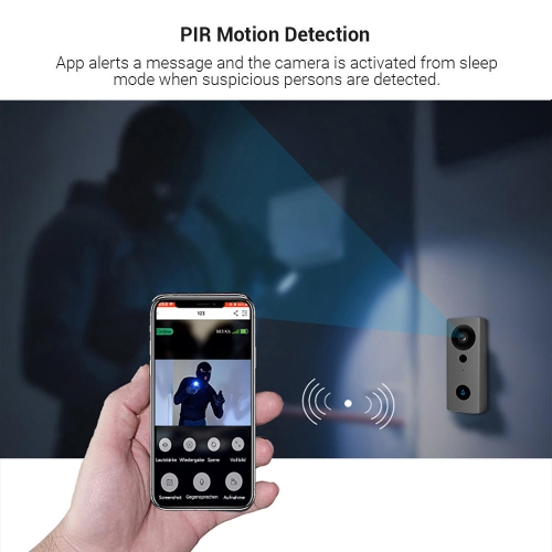 130° uya Smart WiFi Video Doorbell,Two-Way Talk,Water Proof,PIR Motion Detection, Night Light support AC/DC 12-24V