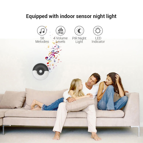 130° uya Smart WiFi Video Doorbell,Two-Way Talk,Water Proof,PIR Motion Detection, Night Light support AC/DC 12-24V