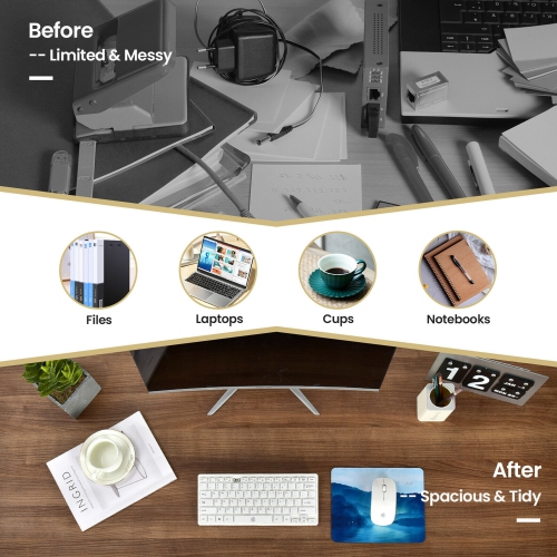 Gymax 55'' Conference Table Office Computer Study Desk Metal Base Meeting Room