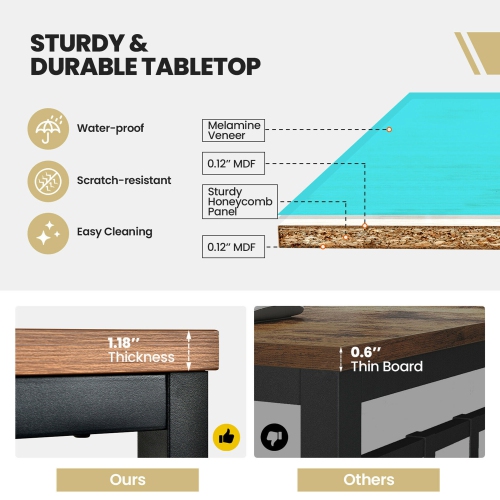 Gymax 55'' Conference Table Office Computer Study Desk Metal Base Meeting Room