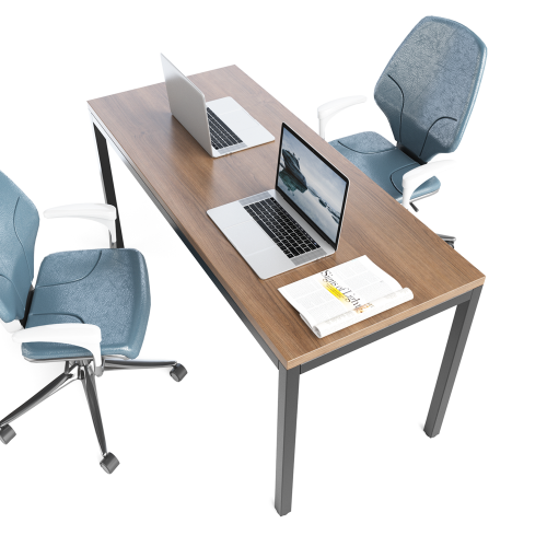 Gymax 55'' Conference Table Office Computer Study Desk Metal Base Meeting Room