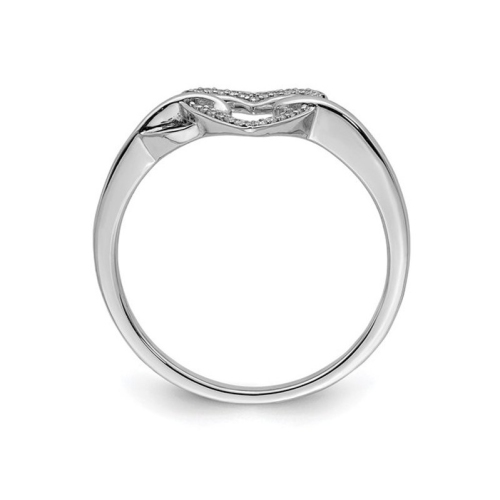 1/20 Carat Diamond Heart Promise Ring in Sterling Silver