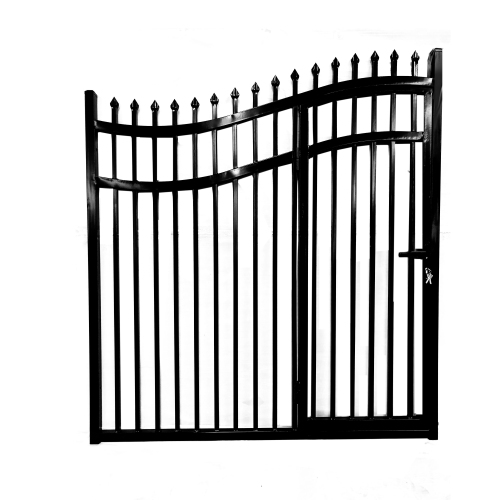 ALEKO® DGP16VIENNA VIENNA Style 16' Steel Dual Swinging Driveway Gate with Pedestrian Gate