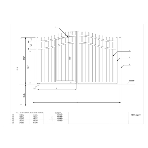 ALEKO® DGP16VIENNA VIENNA Style 16' Steel Dual Swinging Driveway Gate with Pedestrian Gate