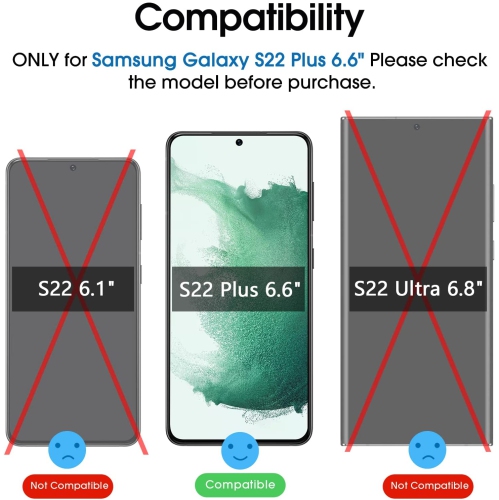 2 Pack Privacy Screen Protector Compatible with Samsung Galaxy S22 Plus 5G [6.6 Inch], Anti Spy and Privacy Protection