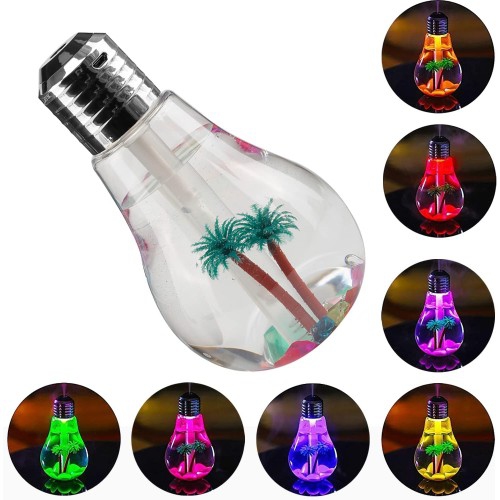 Bulb Humidifier, Unique Creative Bulb Shape 7 Colors Lighted cute Humidifier for Home Office