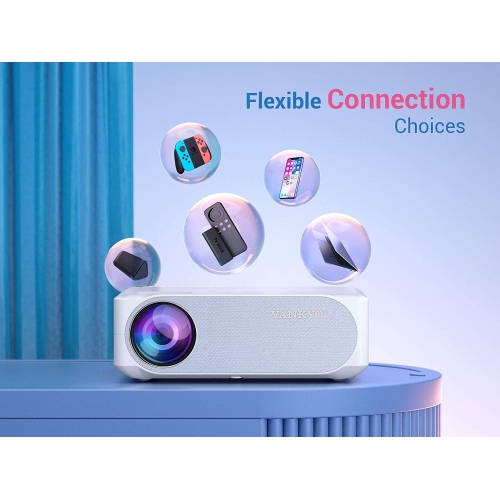 Ensemble - Projecteur natif 1080p Performance 630&nbsp;W Vankyo, projecteur Wi-Fi HD intégrale 5G/2,4 GHz avec écran ACL et écran de projection.