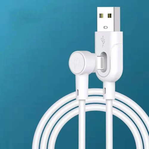 3Ft USB to Lightning Cable Right Angle 90 Degree Fast Charging Cable with Socket for Easy Storage - axGear