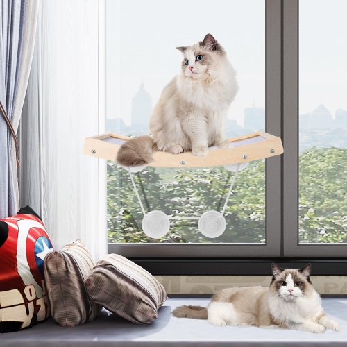 Perchoir de fenêtre pour chat, siège de fenêtre pour hamac pour chat avec ventouses solides, lit pour chat monté sur fenêtre pour chats d'intérieur
