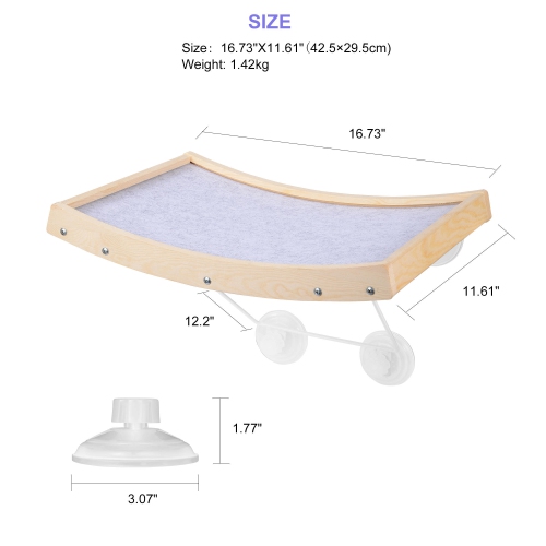 Perchoir de fenêtre pour chat, siège de fenêtre pour hamac pour chat avec ventouses solides, lit pour chat monté sur fenêtre pour chats d'intérieur