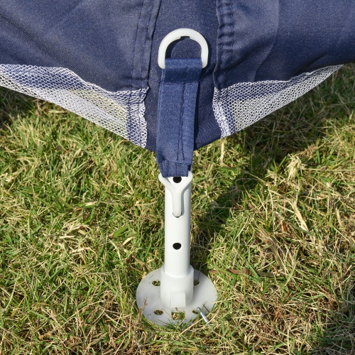 Outsunny 10x10ft Party Tent Canopy with Netting, Patio Screen House Slant Leg Outdoor Gazebo Sun Shade Shelter, Blue