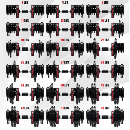 Gymax 55 LBS 1-SEC Adjustable Dumbbell W/18 Weights Storage Tray for Gym Home Office