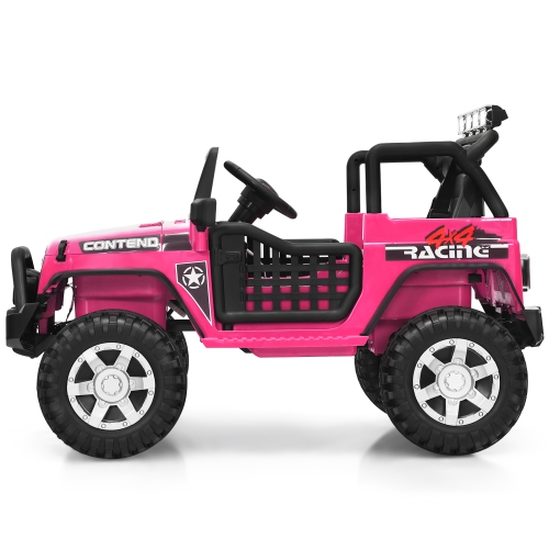 Topbuy Kids Ride on Truck 12V Electric Truck w/Remote Control Battery Powered Ride on Toy Car Black/Pink/Red/White
