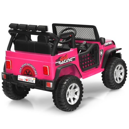 Topbuy Kids Ride on Truck 12V Electric Truck w/Remote Control Battery Powered Ride on Toy Car Black/Pink/Red/White