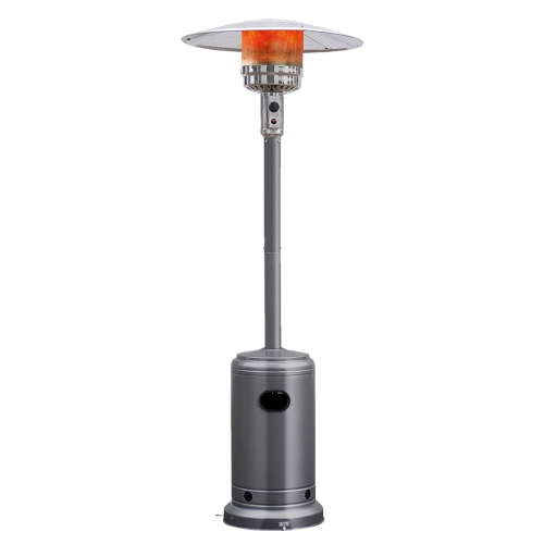 Patiojoy Outdoor 50000 BTU Standing Heater LP Propane Heater w/Wheels Silver/Black/Bronze/Gray