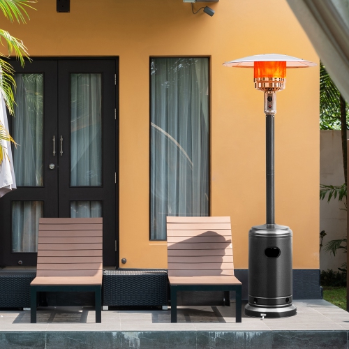 Patiojoy Outdoor 50000 BTU Standing Heater LP Propane Heater w/Wheels Silver/Black/Bronze/Gray