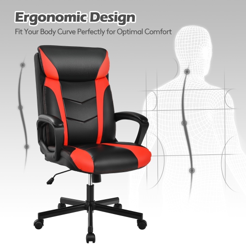Topbuy Office Chair Ergonomic Desks Chair Swivel Computer Chair w/Armrests White/Red/Blue