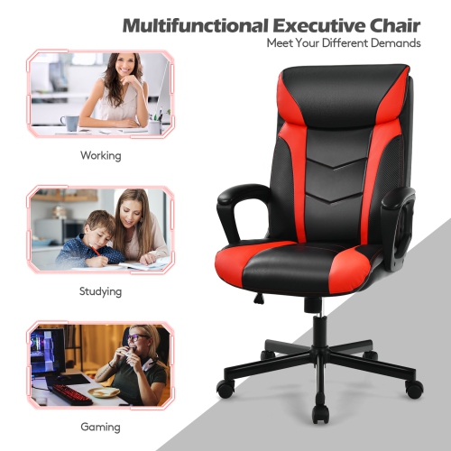 Topbuy Office Chair Ergonomic Desks Chair Swivel Computer Chair w/Armrests White/Red/Blue