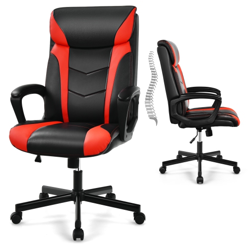 Topbuy Office Chair Ergonomic Desks Chair Swivel Computer Chair w/Armrests White/Red/Blue