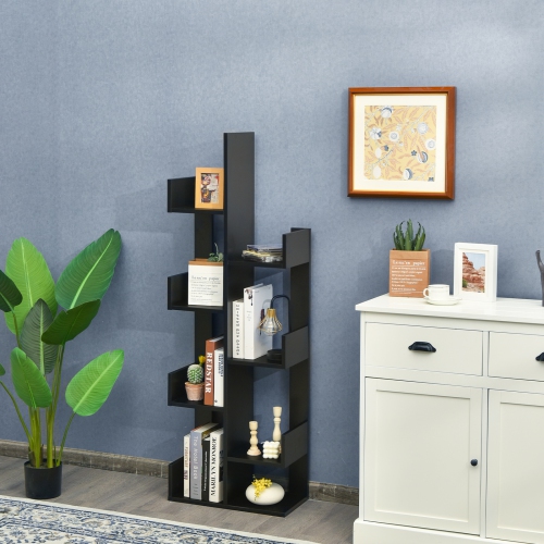 Topbuy 8-Tier Modern Bookshelf Anti-fall Tree Bookcase Storage Rack Suitable for Home & Office Brown/White/Black
