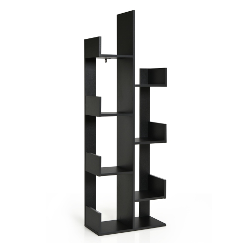 Topbuy 8-Tier Modern Bookshelf Anti-fall Tree Bookcase Storage Rack Suitable for Home & Office Brown/White/Black