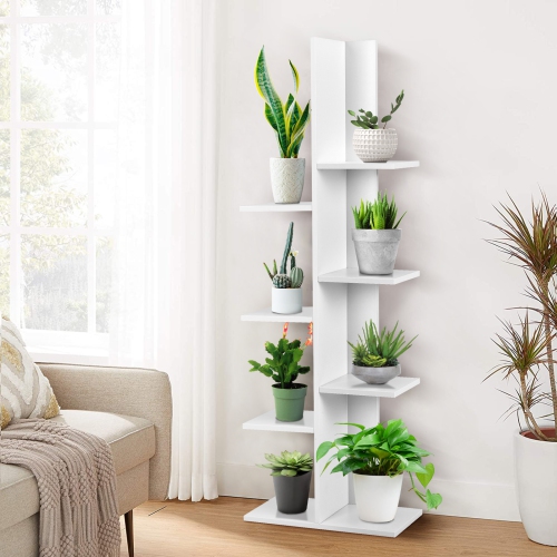 Topbuy Modern Multi-Layer Bookshelf Floor Standing Bookcase w/Anti-fall device Storage Rack for Home Office Rustic