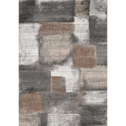 RUG BRANCH  Geometric Indoor Area Rug Grey, Contemporary Modern - Living Room, Bedroom, Dining Room, And Kitchen In Blue