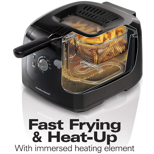 Hamilton Beach 35021C 2-Liter Oil Capacity Deep Fryer with Cool Touch Sides, Black