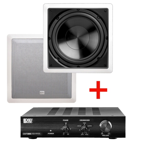 OSD AUDIO  Smp200 Class D Subwoofer Amplifier And Iws-10 In-Wall Subwoofer Bundle