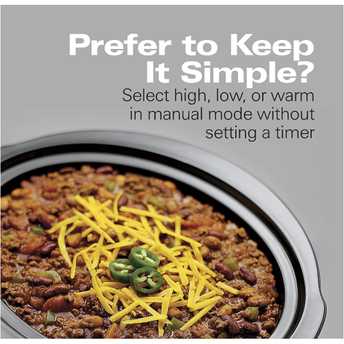 Hamilton Beach Stay or Go Portable 6-Quart Programmable Slow Cooker With FlexCook Dual Digital Timer for 2 Heat Settings, Lid Lock