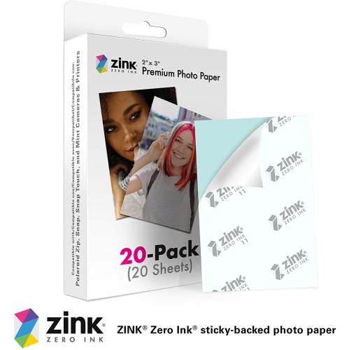 Zink 2"x3" Premium Photo Paper Compatible with Polaroid Snap, Snap Touch, Zip and Mint Cameras and Printers