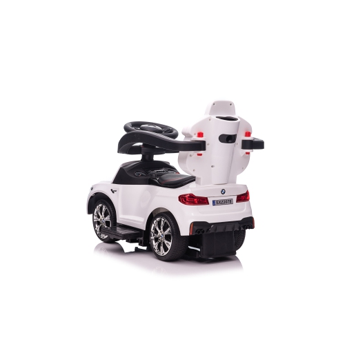 Voltz Toys Licensed BMW M5 4-in-1 Push Pedal Ride On Car Baby Walker with Push Bar, Leather Seat, Foot Rest and Rocking Chair Rails(White)