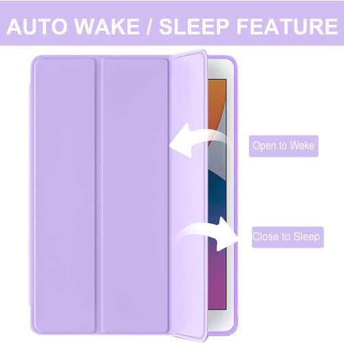 【CSmart】 Slim Magnetic Smart Cover Stand Case & Pencil Holder for iPad 10.2" 7th 8th 9th Gen., Purple