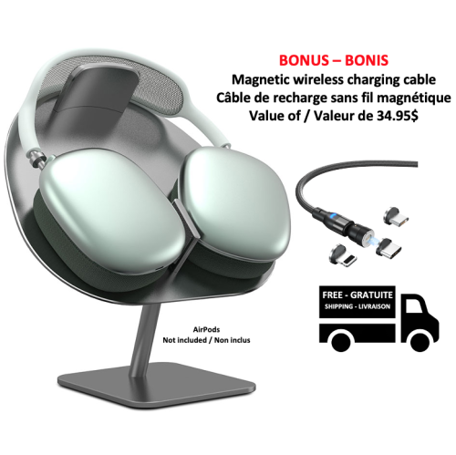 Stimula Lifestyle AWA Apple AirPods Max Chargeur Magnetique Support de  Casque dՃcoute Professionnel Intelligent Bose Beats Sony Compatible
