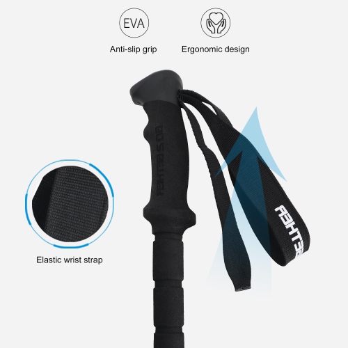 Collapsible Trekking Poles, Aluminum Folding Walking Hiking Sticks for hiking, Adjustable Height 5-Section